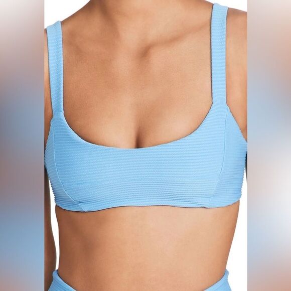 NWT L*Space Jess Ribbed Bikini Top Light Blue Sz.XS - Picture 1 of 10